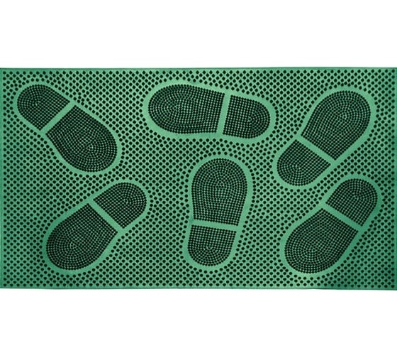 Изображение товара Резиновый коврик Sunstep Следы 40x60 см, зеленый 31-053