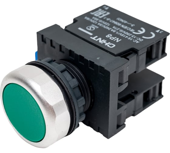 Изображение товара Кнопка управления CHINT NP8-11BN/3 без подсветки зеленая 1НО+1НЗ IP65 (R) 667113