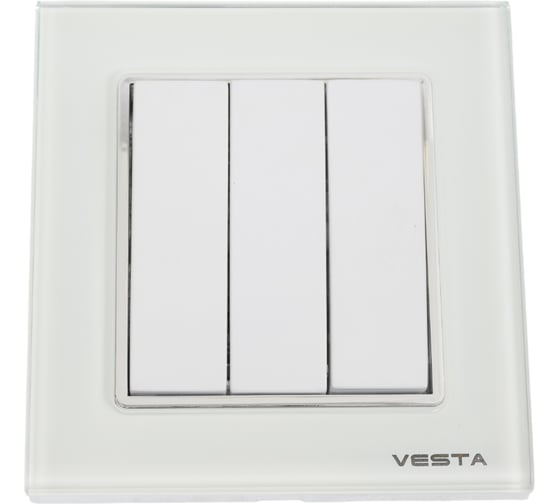 Изображение товара Выключатель Metronex Electric Exclusive White трехклавишный FVK050312BEL