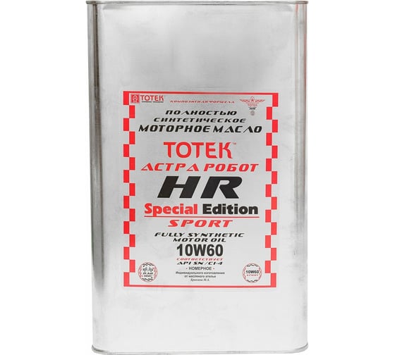 Изображение товара Синтетическое моторное масло ТОТЕК Астра Робот Special Edition SPORT 10W60 1 л жесть HR1060001
