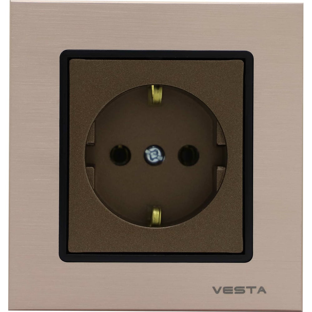 Одинарная розетка Vesta Electric рамка 2 я vesta electric exclusive champagne metallic
