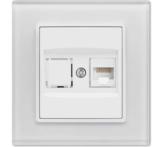 Изображение товара Розетка Metronex Electric Exclusive White для сетевого кабеля LAN FRZ00041017BEL