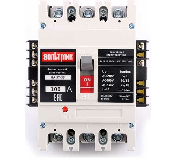 Изображение товара Автоматический выключатель ВТМ (S) ВА 57-35 341810 100А 1000 (НР-380АС) ВТМ00032654