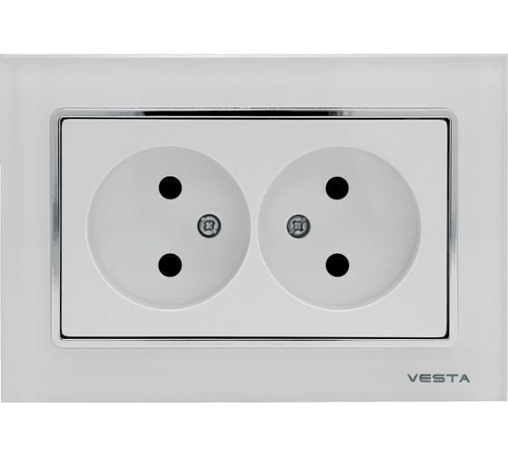 Изображение товара Розетка Metronex Electric Exclusive White двойная без заземления FRZ00040010STL