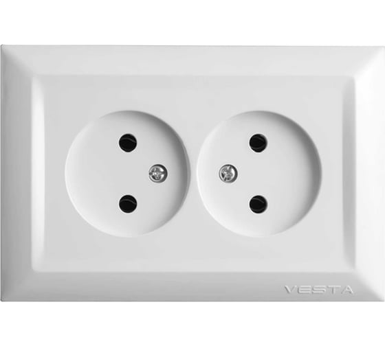Изображение товара Двойная розетка Vesta Electric Roma без заземления FRZ00010203BEL