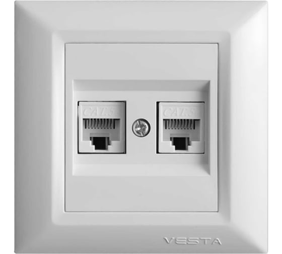 Изображение товара Розетка Metronex Electric Рим для сетевого кабеля LAN двойная FRZCW010102BEL