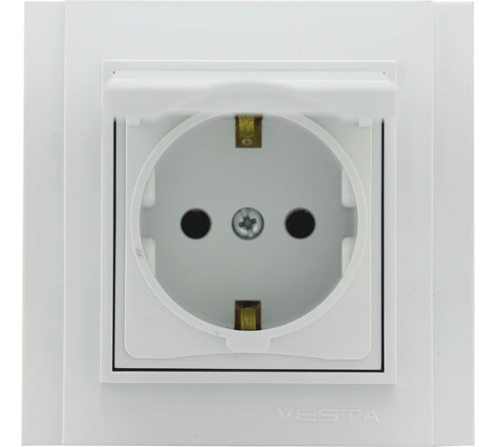 Изображение товара Розетка Metronex Electric Verona одинарная с заземлением с крышкой FRZ00020103BEL