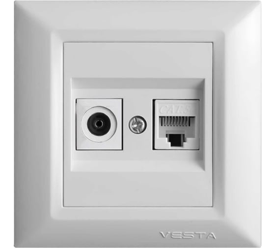 Изображение товара Розетка Metronex Electric Roma для LAN + TV двойная FRZTV010102BEL