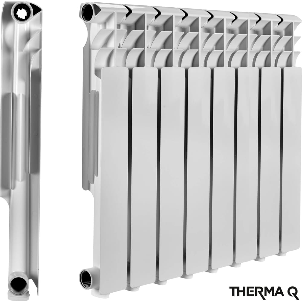 Алюминиевый радиатор МЕТАЛЛСЕРВИС, цвет белый 1223459 THERMA Q1 500/80 - фото 1