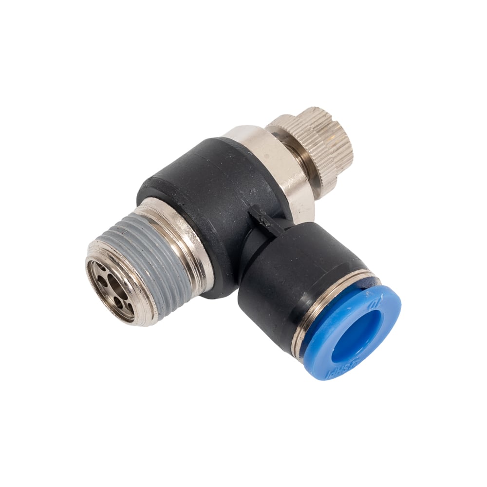 Изображение товара Угловой пневмодроссель с наружной резьбой M3/8" SHPI SC 10-03