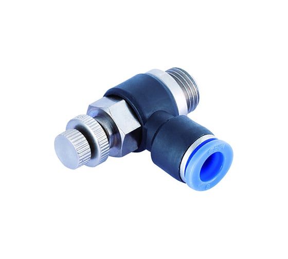 Изображение товара Фитинг-дроссель (пневмодроссель) угловой с наружной резьбой M3/8" SHPI SC 12-03