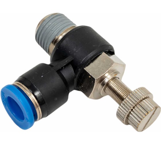 Изображение товара Фитинг-дроссель (пневмодроссель) угловой с наружной резьбой M1/4" SHPI SC 08-02