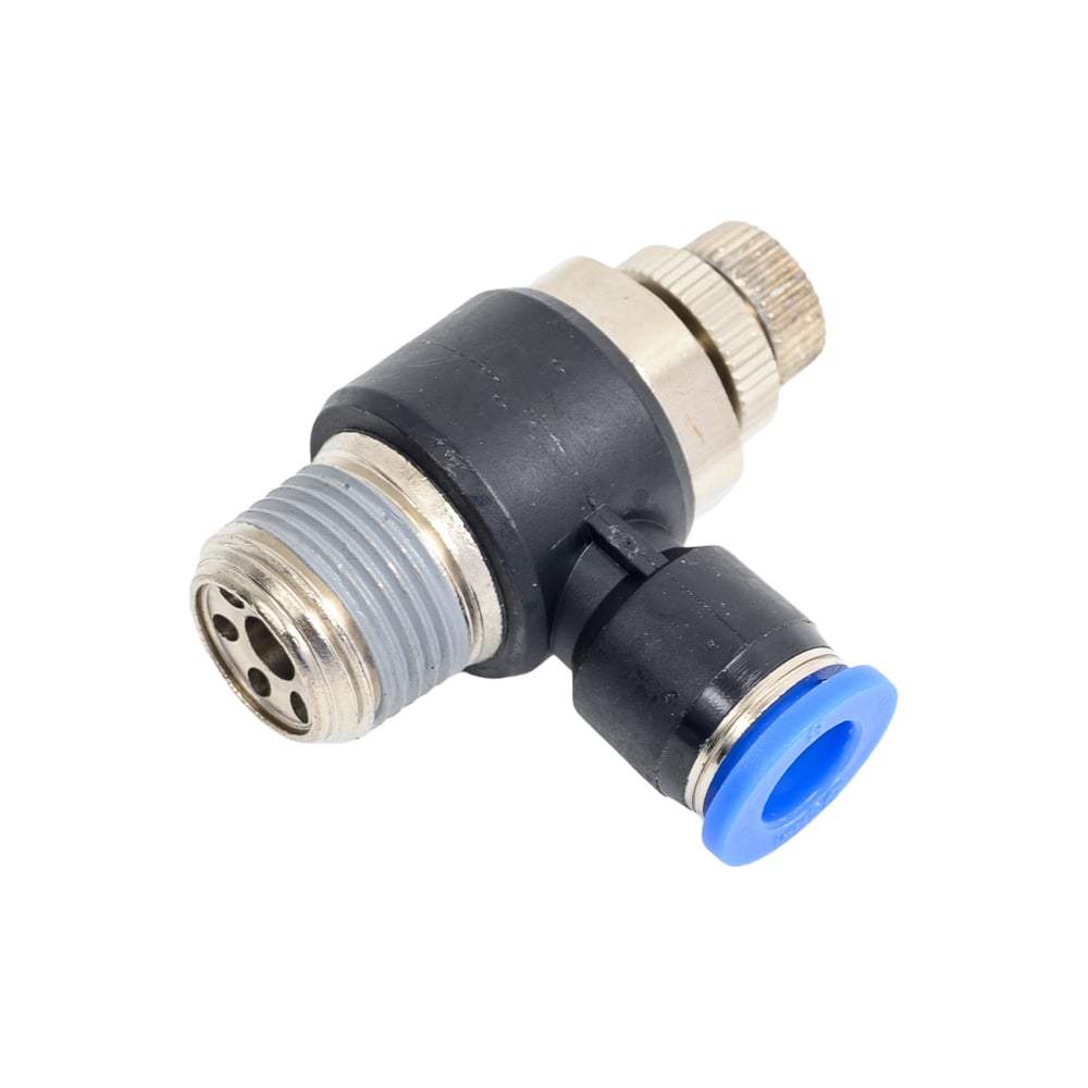 Изображение товара Угловой пневмодроссель с наружной резьбой M3/8" SHPI SC 08-03