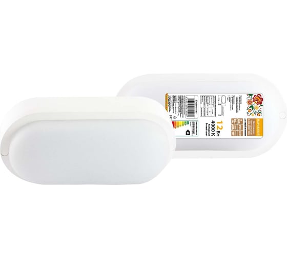 Изображение товара Светильник в ванную настенный светодиодный LED ДПП 3801 12Вт 4000К IP65 белый овал 177х85х57 мм TDM ELECTRIC SQ0366-0167