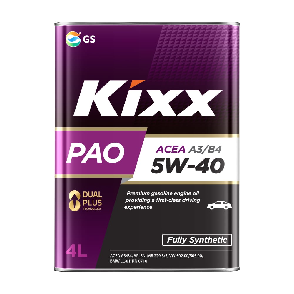 Изображение товара Синтетическое моторное масло KIXX PAO 5w-40 API SN/CF, ACEA A3/B4 4л L211044TE1