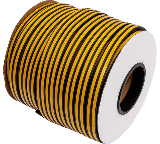 Изображение товара Уплотнитель Home с/к, D-профиль, 9x7 мм, черный, 100 п.м D975BL100