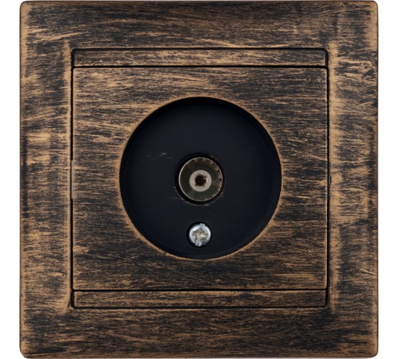 Изображение товара Розетка телевизионная простая (0-2400МГц, "мама") TDM ELECTRIC старинная бронза, серия "Лама" SQ1815-0758