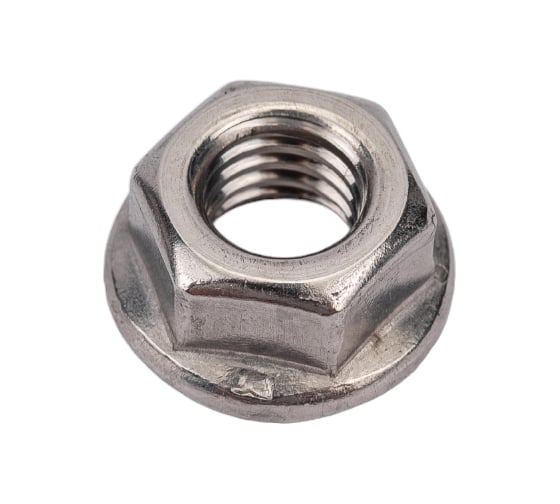 Изображение товара Шестигранная гайка с фланцем ВИРТУОЗ М8, DIN 6923, нержавеющая сталь А2, 4 шт. 37439