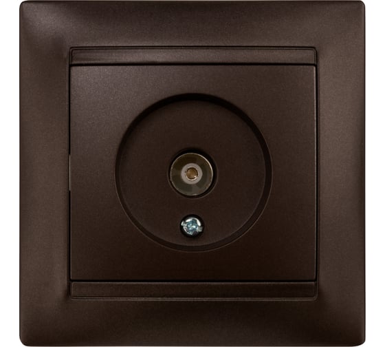 Изображение товара Розетка телевизионная простая (0-2400МГц, "мама") TDM ELECTRIC шоколад, серия "Лама" SQ1815-0517