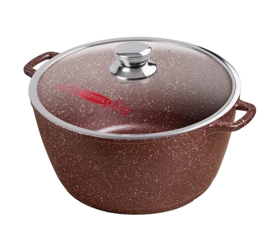 Изображение товара Кастрюля Горница 320/160 Шоколад 10 л, литая ручка, с крышкой, подарочная упаковка к323аш СП2774