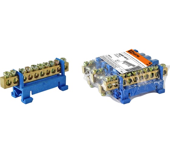 Изображение товара Нулевая шина TDM ELECTRIC N, с изолятором, на DIN-рейку, 6x9мм, стойка малая, 10 групп SQ0801-0013