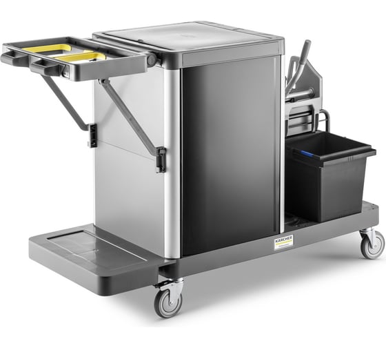 Изображение товара Тележка KARCHER FlexoMate ExpertPro 100/ W комплект: колесная база, 2 ведра 15 л, вертикальный отжим, 4 ведра 6 л, 1 полка, 1 ящик 16 л 1.321-007.0