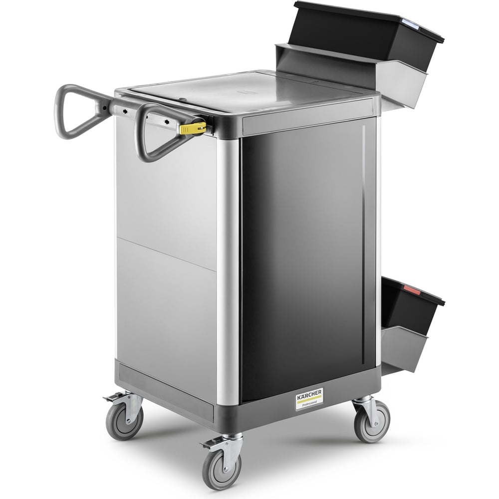 Изображение товара Тележка KARCHER FM ExpertPro 50/ P комплект: колесная база, 2 ведра 15 л, вертикальный отжим, 4 ведра 6 л, 1 полка, 1 ящик 16 л, 2 фиксатора 1.321-008.0