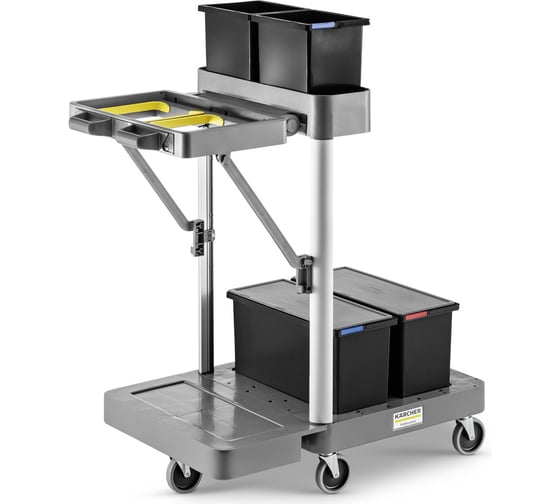 Изображение товара Тележка KARCHER FM Swift 50/ P комплект: колесная база, 2 ведра 12 л, вертикальный отжим, 2 ведра 6 л, 2 фиксатора для ручек, 1 держатель 1.321-001.0