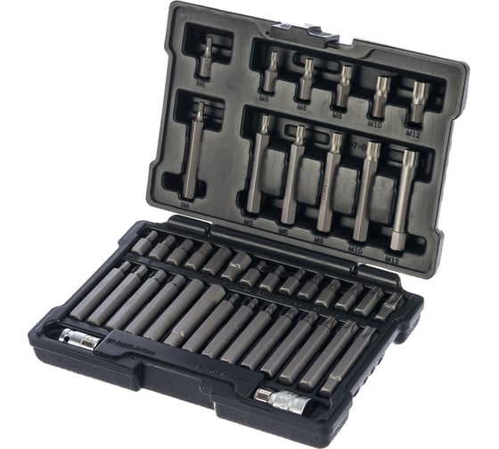 Изображение товара Набор бит STELS HEX, TORX, SPLINE, шестигранник 1/2"  42шт 11318