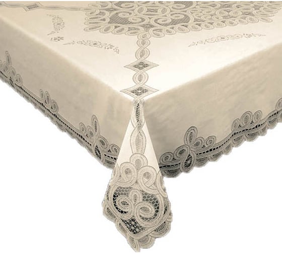 Изображение товара Готовая скатерть Towa Ажурная Legend прямоугольная 130x160 см, бежевый 5175