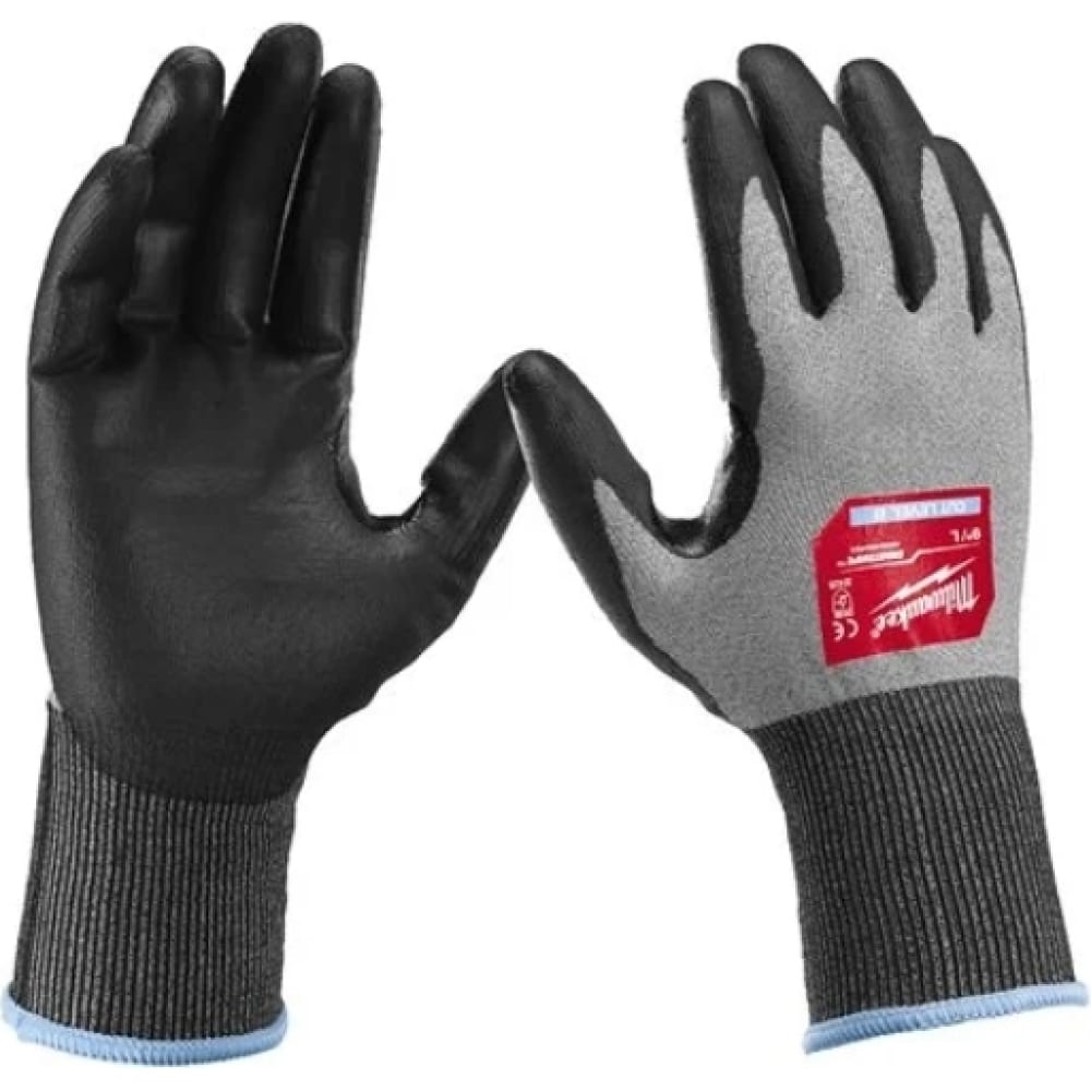 Защитные перчатки Milwaukee, размер L, цвет серый/черный