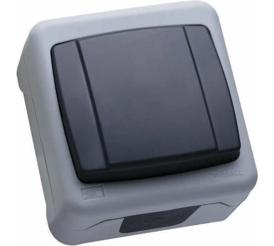 Изображение товара 1-клавишный выключатель MAKEL ОП, 10А, IP55, серый 36064101