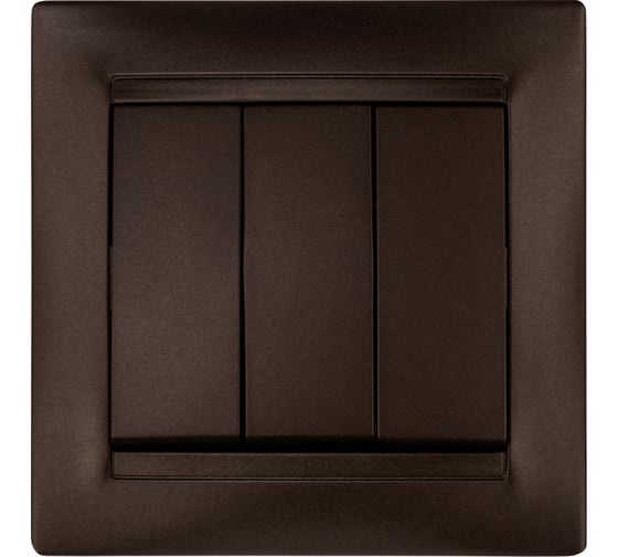 Изображение товара Выключатель 3-х клавишный TDM ELECTRIC 10А, шоколад, серия "Лама" SQ1815-0503