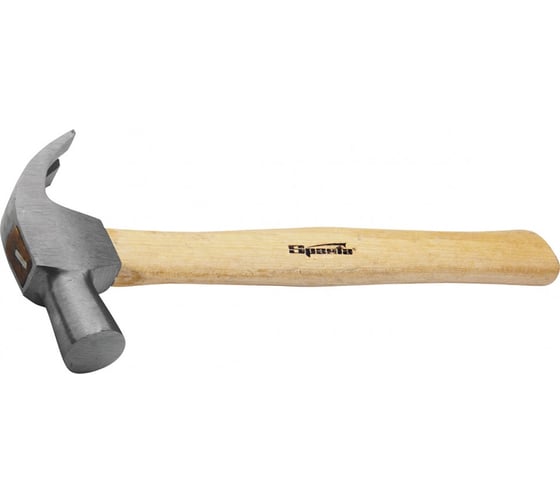 Изображение товара Молоток-гвоздодер SPARTA 225 г, боек 22 мм, деревянная рукоятка// 104105