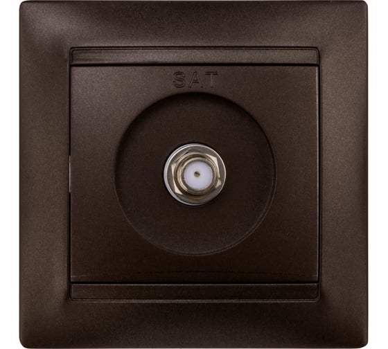 Изображение товара Розетка SAT (F-разъем) 0-2400МГц TDM ELECTRIC шоколад, серия "Лама" SQ1815-0521