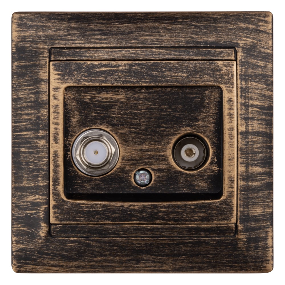 Изображение товара Розетка TV + SAT F-разъем старинная бронза серия Лама SQ1815-0761