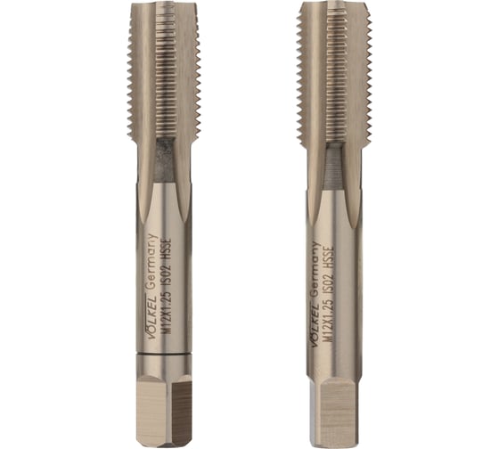 Изображение товара Набор метчиков из 2-х шт. VOELKEL М12 шаг 1,25 мм HSSE DIN2181 V56346