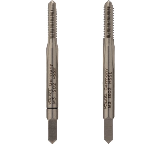 Изображение товара Набор метчиков из 2-х шт. VOELKEL М3 шаг 0,5 мм HSSE DIN352 V57326-2PC
