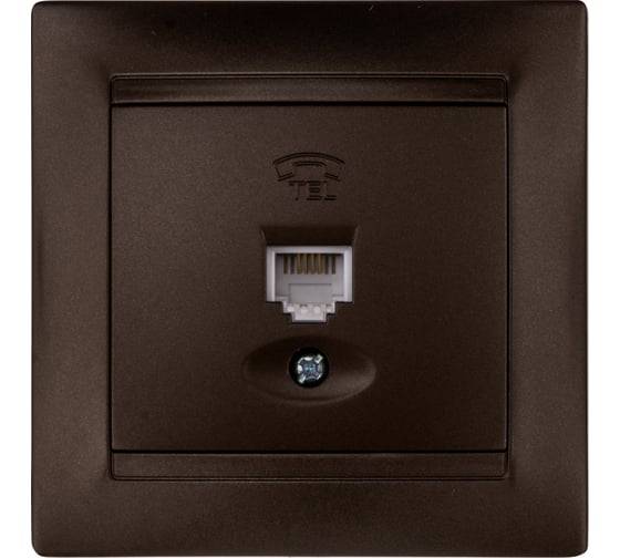 Изображение товара Розетка телефонная RJ11 TDM ELECTRIC шоколад, серия "Лама" SQ1815-0515