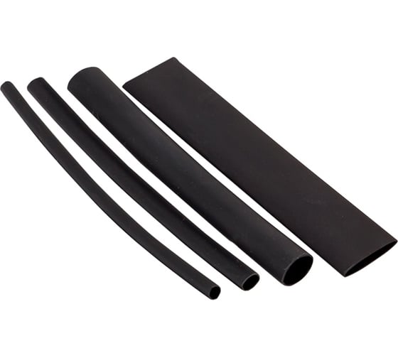 Изображение товара Набор термоусаживаемых трубок EKF ТУТк клеевые нг черные, 3/1; 4.8/1.6; 6/2; 9/3; 12/4, 21шт по 100мм. PROxima tut-k-n-1-r