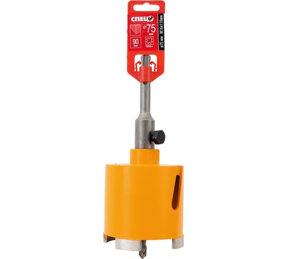 Изображение товара Коронка алмазная по бетону 75х90 мм, M16х110 мм, SDS-PLUS блистер Спец 630102