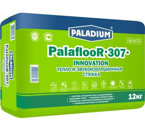 Изображение товара Цементная стяжка с пеностеклом PALADIUM PalaflooR-307 12 кг 15290320