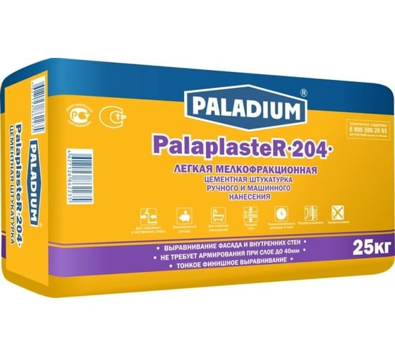 Изображение товара Цементная штукатурка PALADIUM PalaplasteR-204 25 кг 82198792