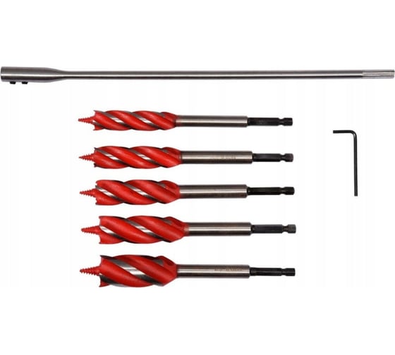 Изображение товара Набор сверл спиральных по дереву 7 предметов, 16-25 мм, 4-режущие кромки YATO YT-44693