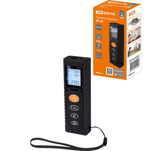Изображение товара Лазерная рулетка TDM ELECTRIC ЛР-60 Алмаз, дальность 60 м SQ1018-0202