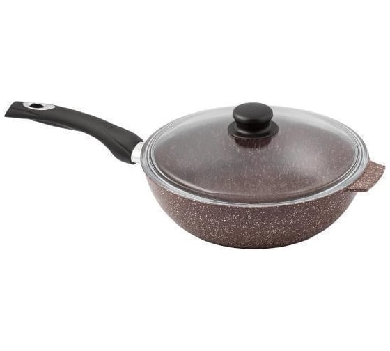 Изображение товара Сотейник Горница 240/82 мм, с пластиковой ручкой, с крышкой, антипригарное покрытие СТ2411аш ПС7244