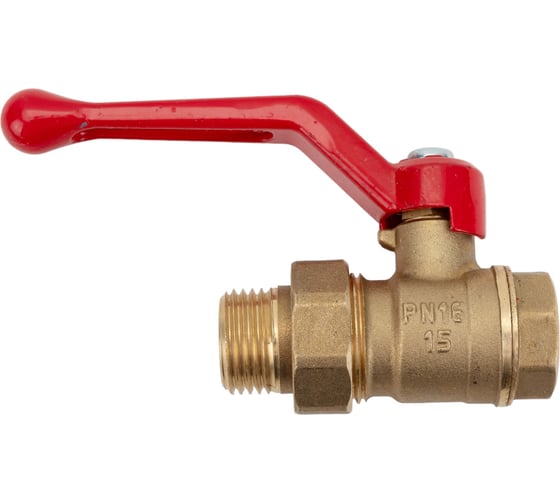 Изображение товара Шаровой кран для воды VALFEX OPTIMA латунный 1/2" ВР/НР рычаг, амер-ка, 11Б27фт1М VF.225.L0R1.012.Bir