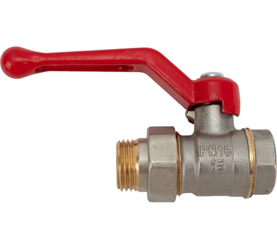 Изображение товара Шаровой кран для воды VALFEX OPTIMA латунный амер. 1/2" ВР/НР рычаг, никелированный 11Б27фт1М VF.225.NLR1.012.Bir