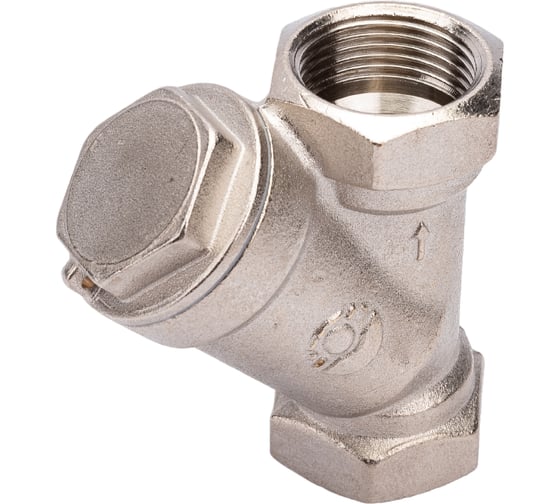 Изображение товара Сетчатый фильтр для воды VALFEX 3/4" ВР/ВР латунный, под пломбу, никелированный 46Б5фт1 VF.192.LN0.034.Bir