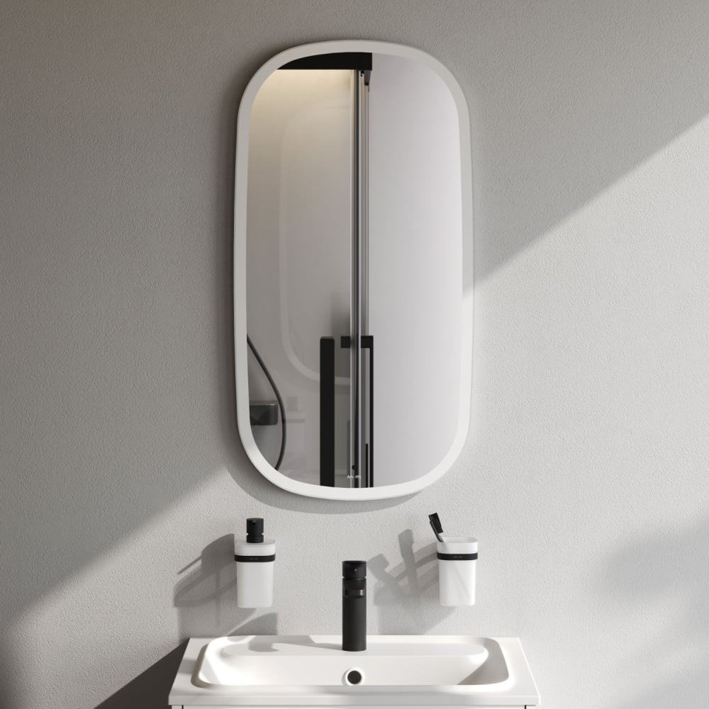 Изображение товара Зеркало AM.PM сложной формы, с контурной LED-подсветкой, ИК- сенсором, вытянутое, 45x86 см M8FMOX0451WGH